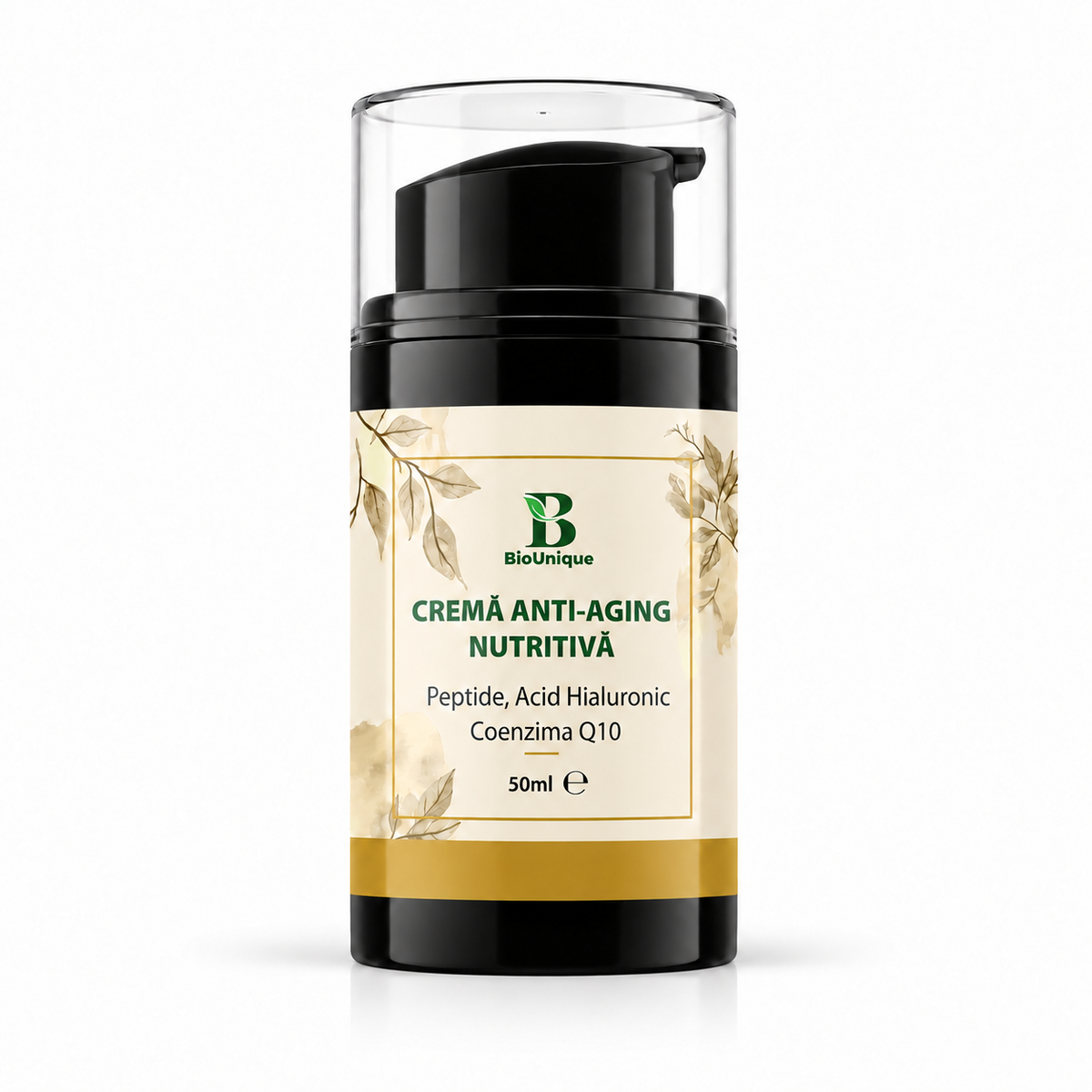 Crema anti-aging nutritiva cu peptide, acid hialuronic,coenzima Q10, 50 ml