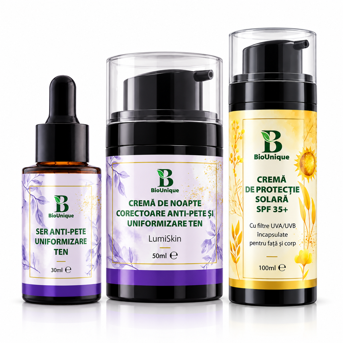 Rutina completa anti-pete si protectie SPF
