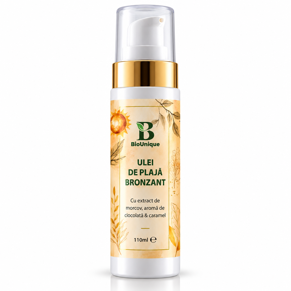 Ulei de plajă bronzant cu extract de morcov, aroma de ciocolată și caramel, 110 ml