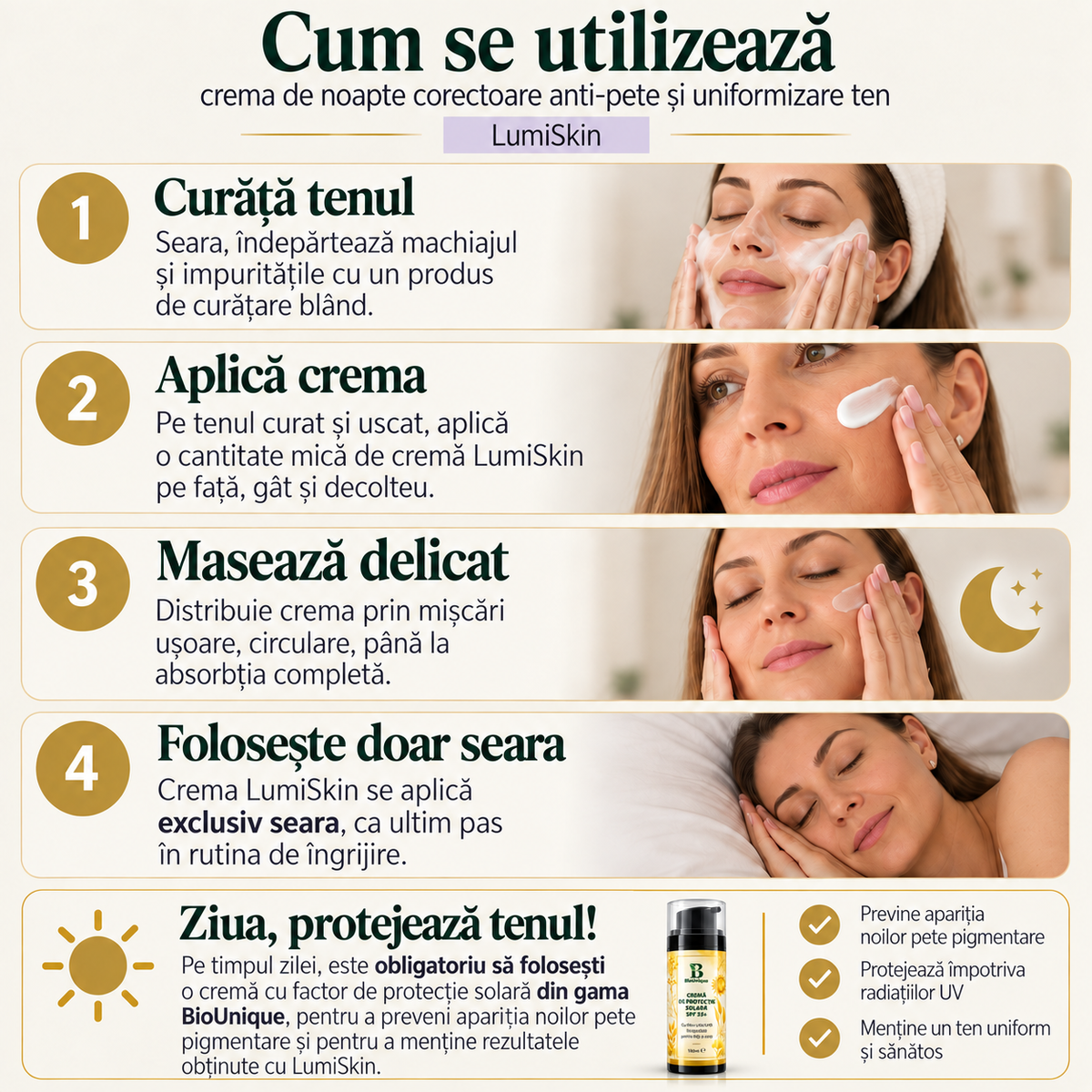 Cremă de noapte corectoare anti-pete și uniformizare ten cu lumiskin, 50 ml