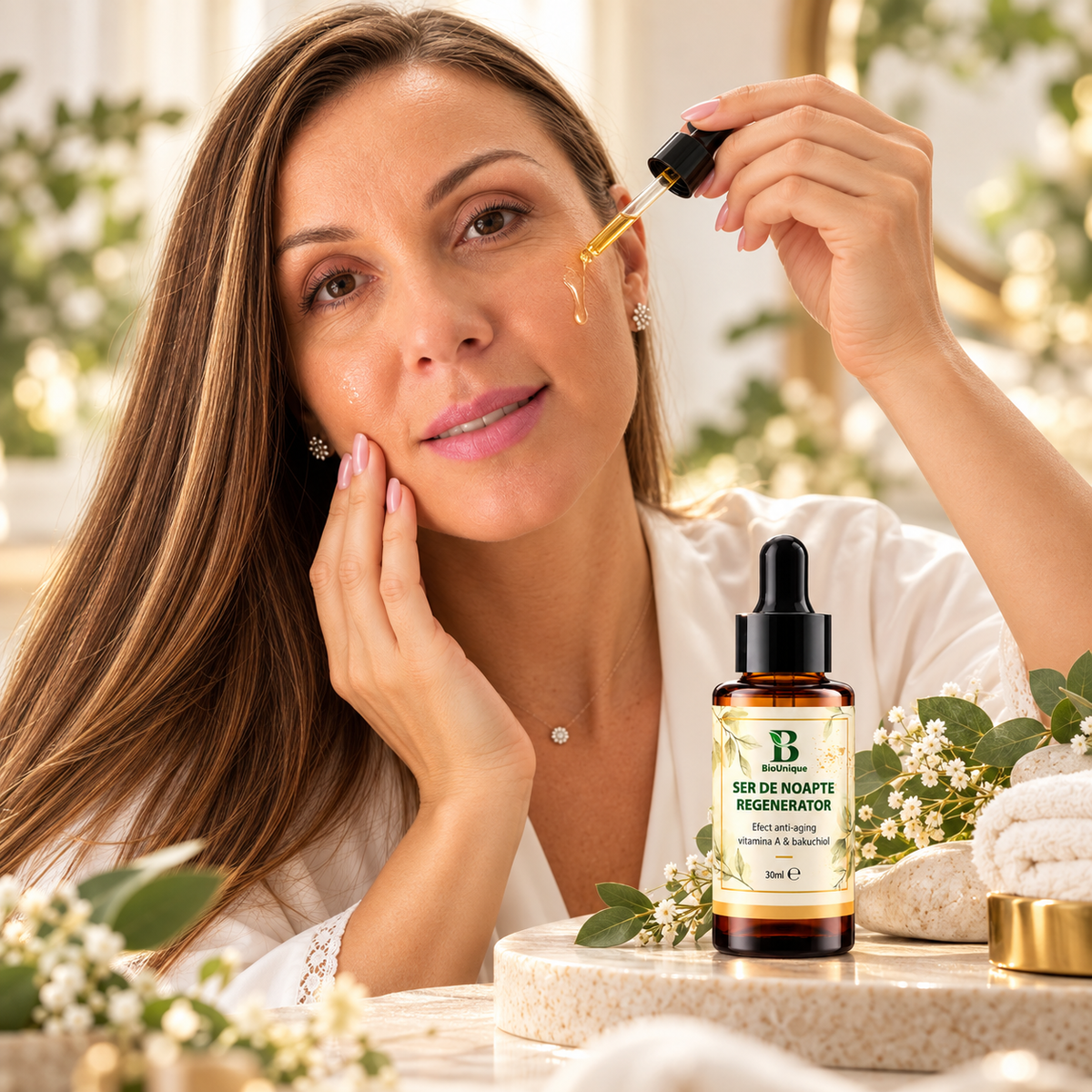 Ser de noapte anti-aging regenerator cu vitamina A si bakuchiol, 30 ml