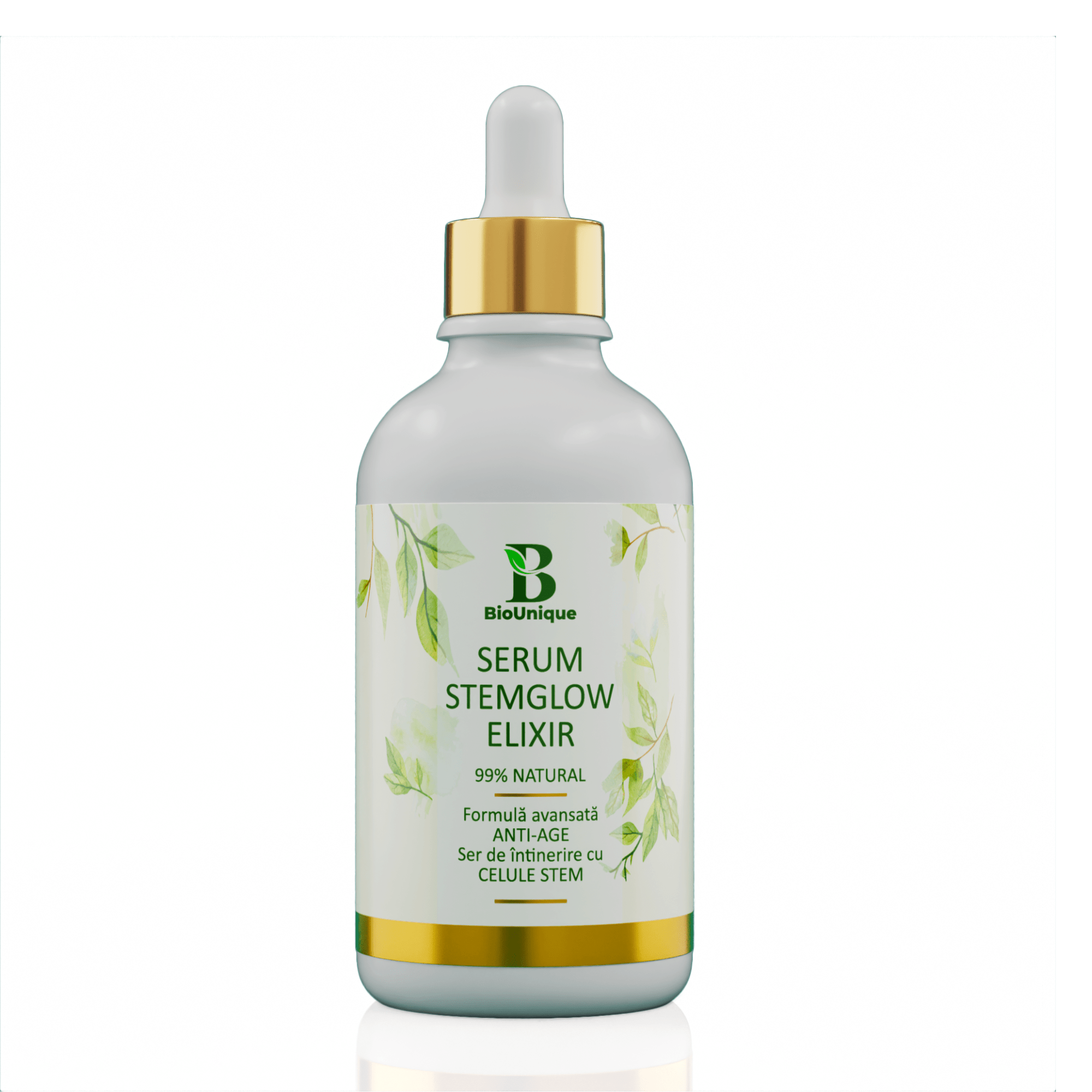 Serum Stemglow Elixir - Ser Anti - Aging cu Celule Stem din Portocal și Acid Hialuronic - BioUnique