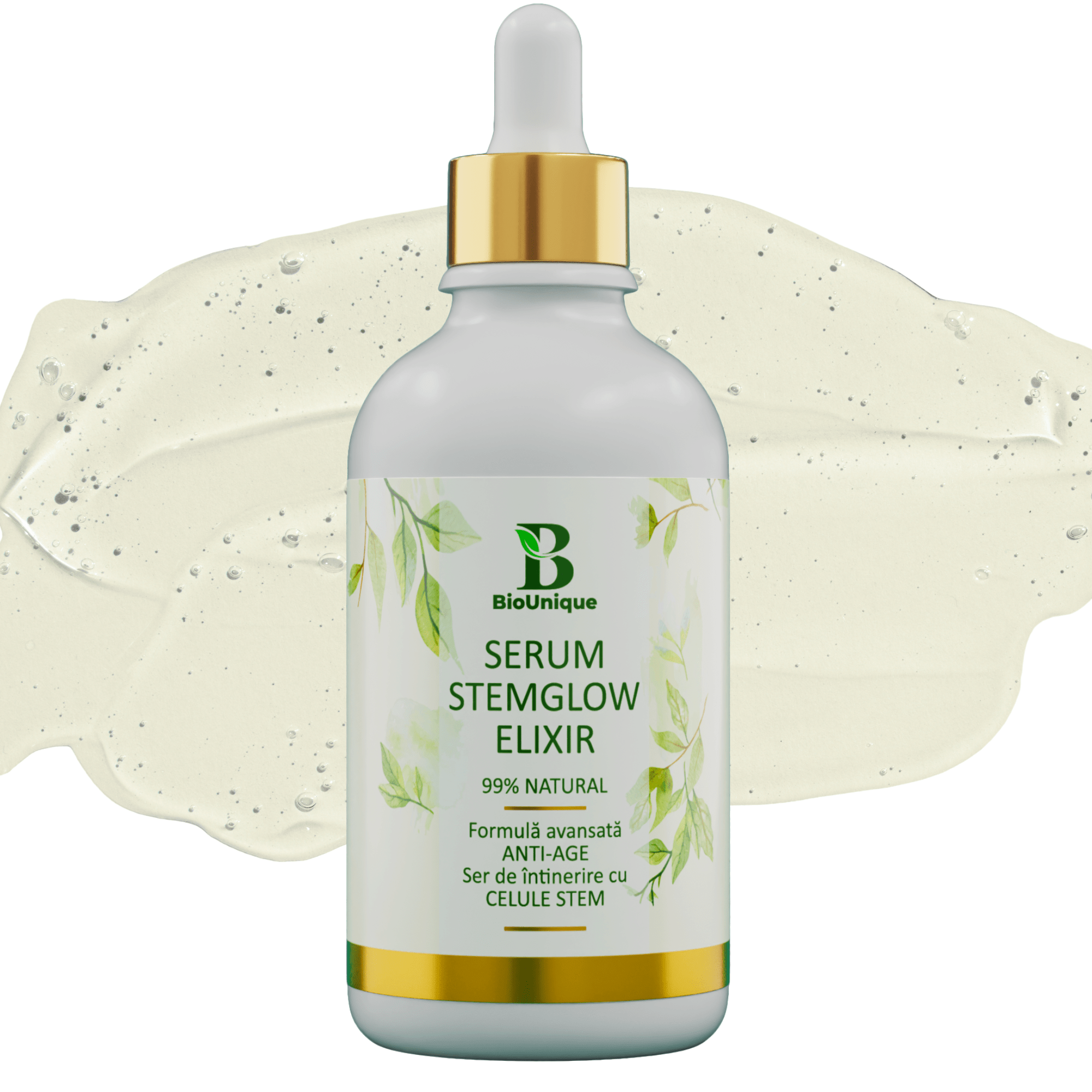 Serum Stemglow Elixir - Ser Anti - Aging cu Celule Stem din Portocal și Acid Hialuronic - BioUnique