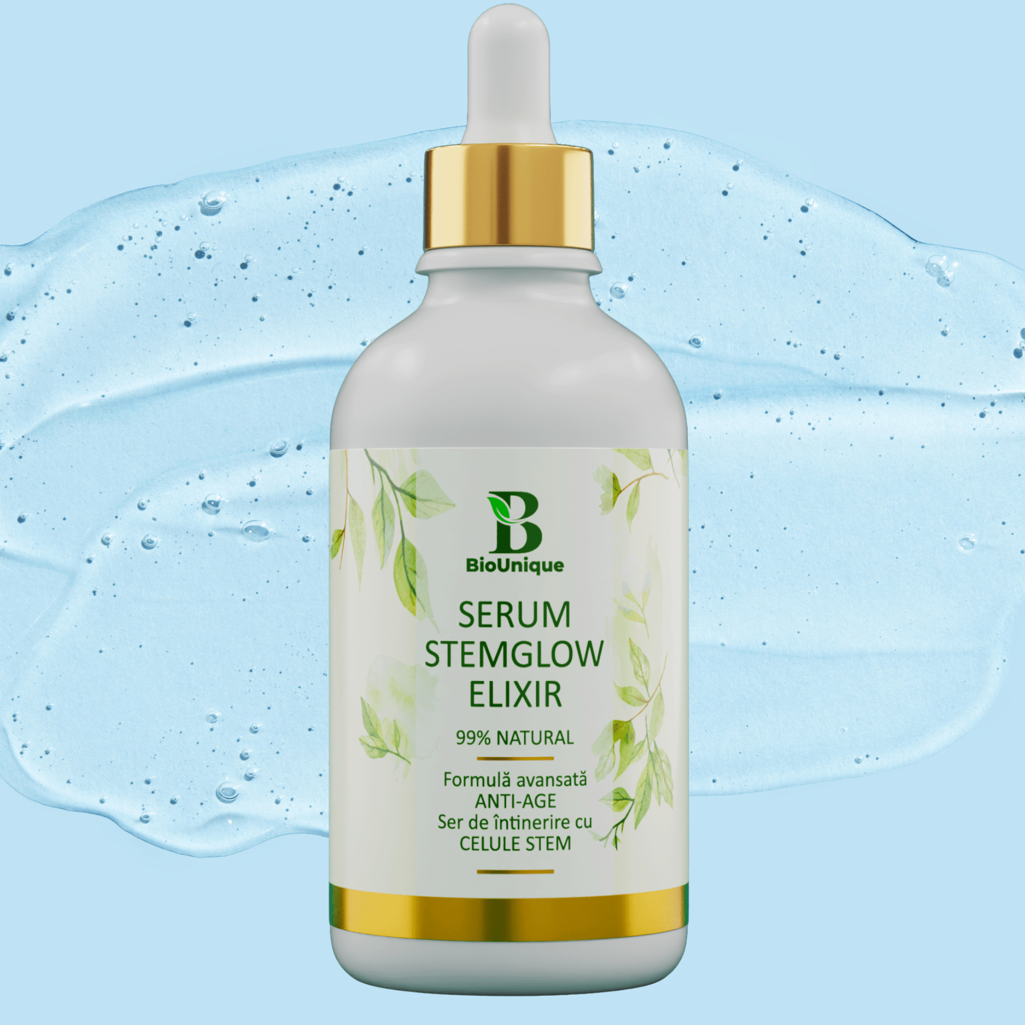 Serum Stemglow Elixir - Ser Anti - Aging cu Celule Stem din Portocal și Acid Hialuronic - BioUnique