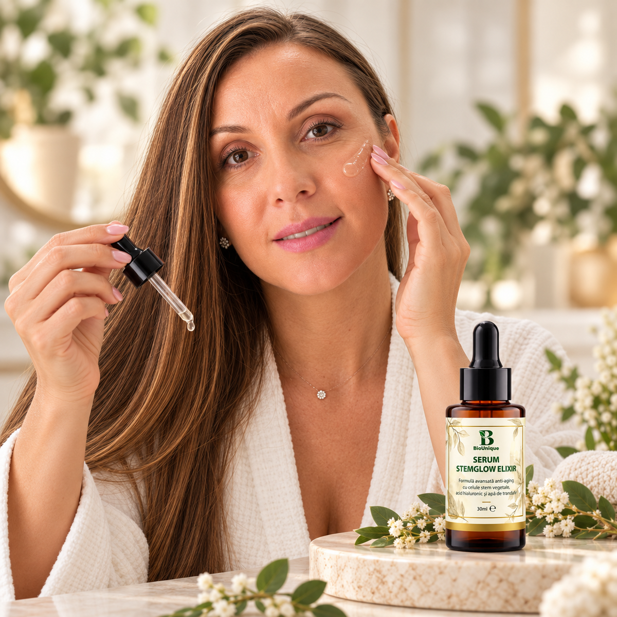 Serum stemglow elixir hidratant cu celule stem și acid hialuronic, 30 ml