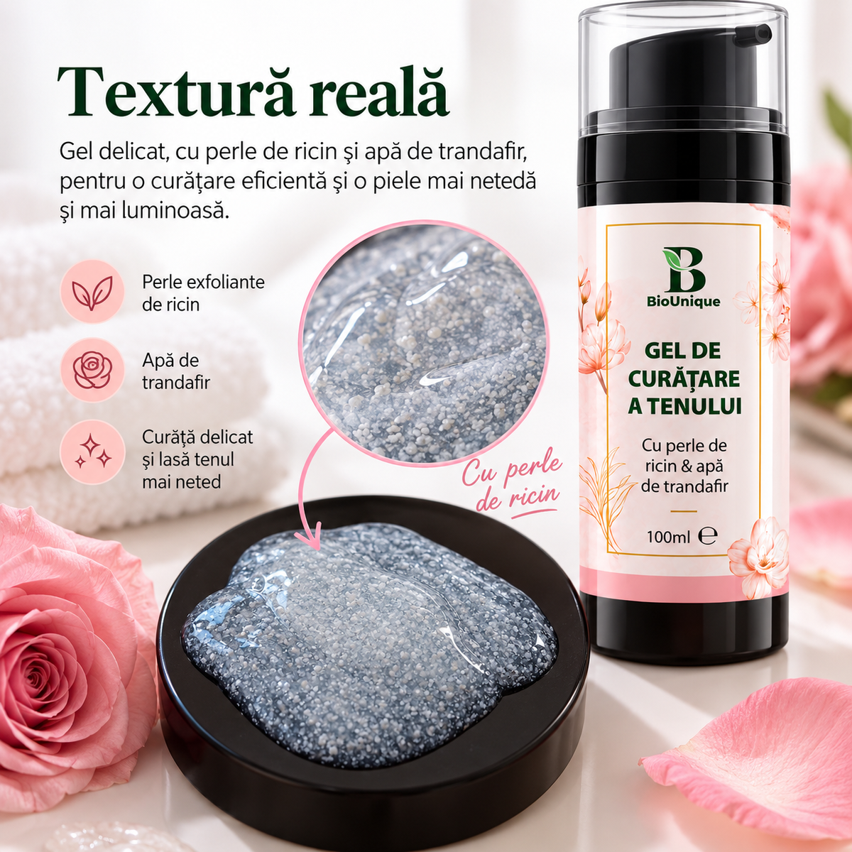 Facial cleansing gel with Castor Pearls, Lavender Water and AHA