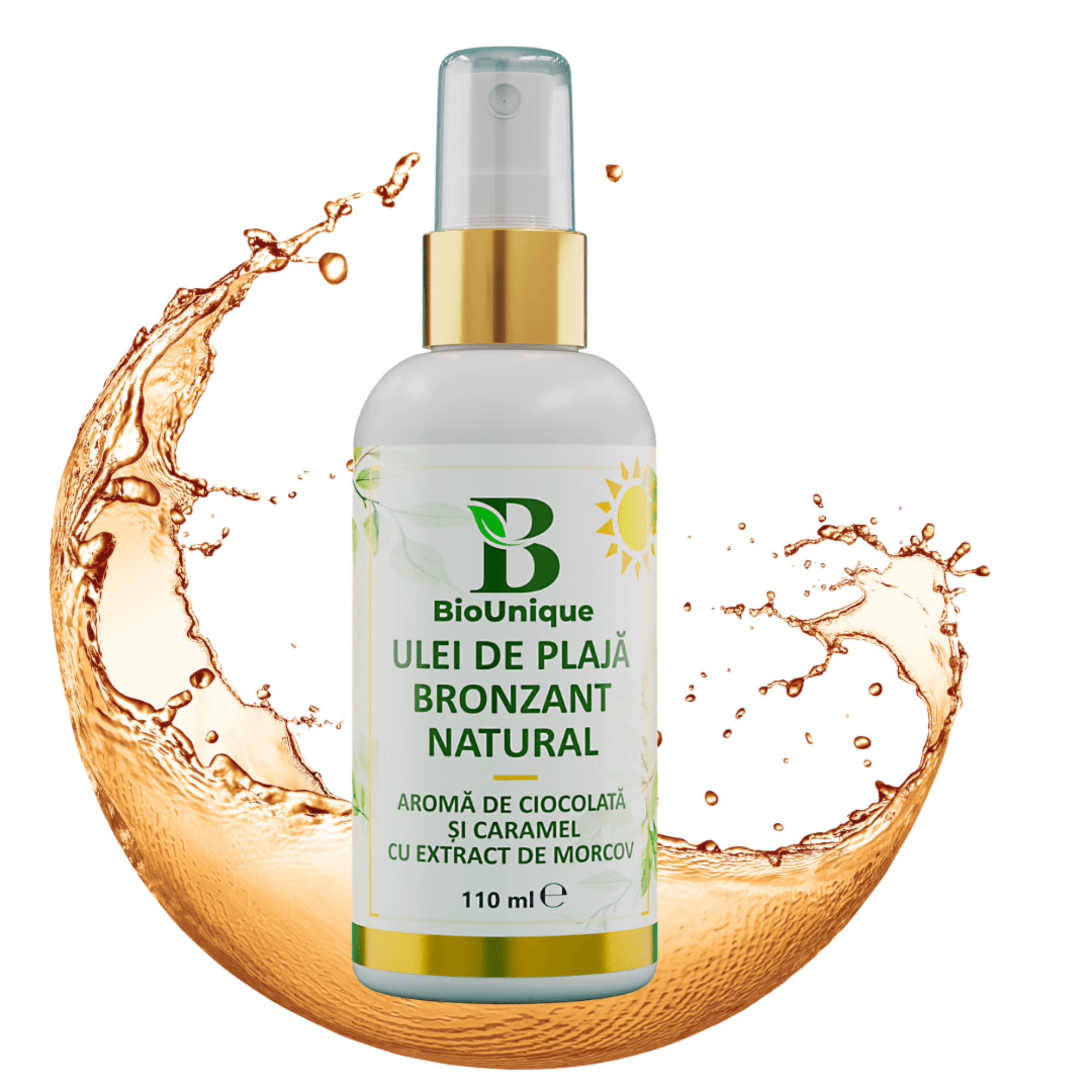 Ulei de Plajă Bronzant cu Aroma de Ciocolată și Extract de Morcov - BioUnique