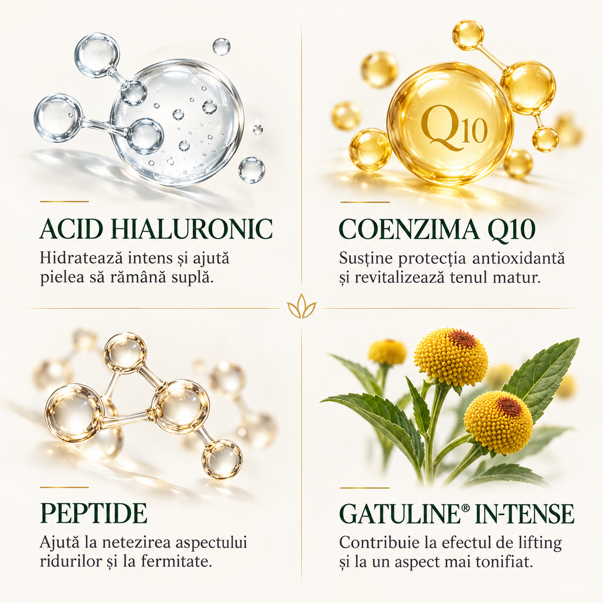 Crema anti-aging nutritiva cu peptide, acid hialuronic,coenzima Q10, 50 ml