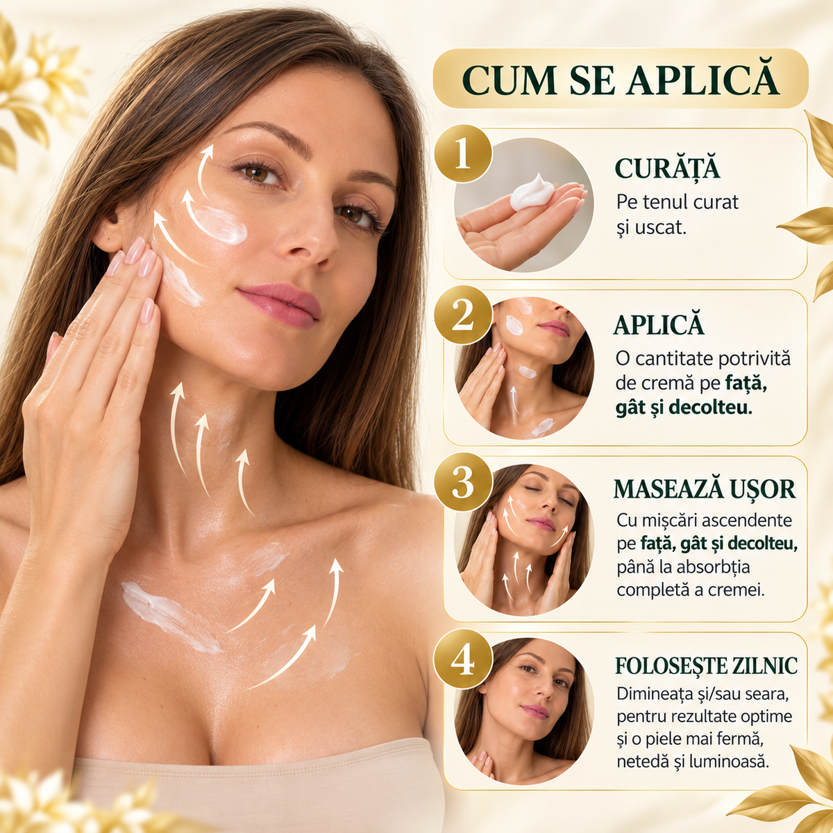 Crema anti-aging nutritiva cu peptide, acid hialuronic,coenzima Q10, 50 ml