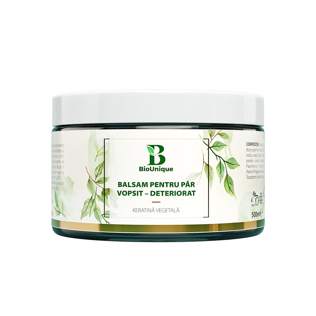 Balsam de păr Hidratant și Reparator cu Miere, Shea, Cocos și Keratină 500 ml - BioUnique
