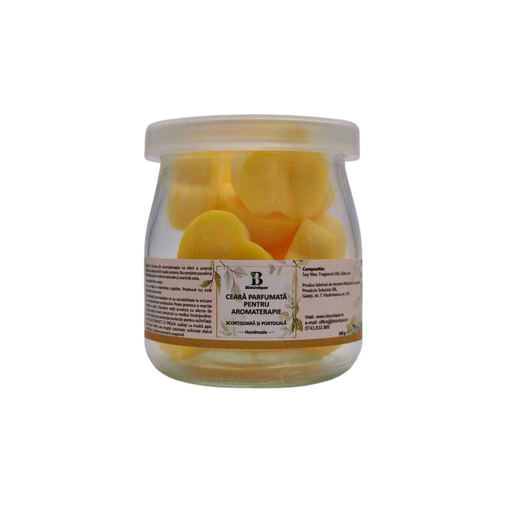 Ceară parfumată pentru aromaterapie - Scorțișoară și Portocală - BioUnique